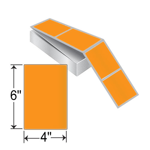 Barcodefactory 4x6  TT Label [Fanfold, Perforated, Orange] COP400600F1F00B