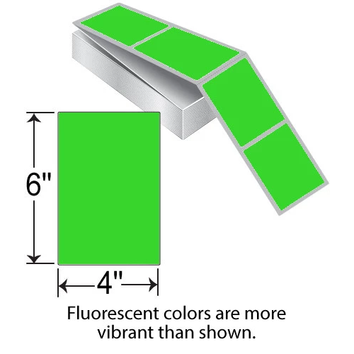 TSC 4x6  TT Label [Fanfold, Perforated, Fluorescent Green] TSCTT-400600G-FF