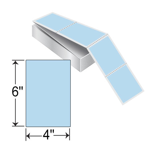 Barcodefactory 4x6  TT Label [Fanfold, Perforated, Blue] CBP400600F1F00B