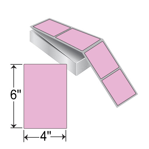 Barcodefactory 4x6  TT Label [Fanfold, Perforated, Pink] CPP400600F1F00B