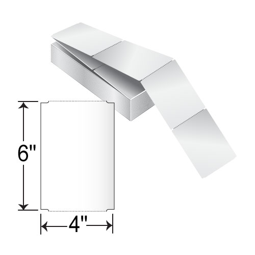 Barcodefactory 4 x 6 Thermal Transfer Fanfold Tag RTAG-4-6-1000-FF