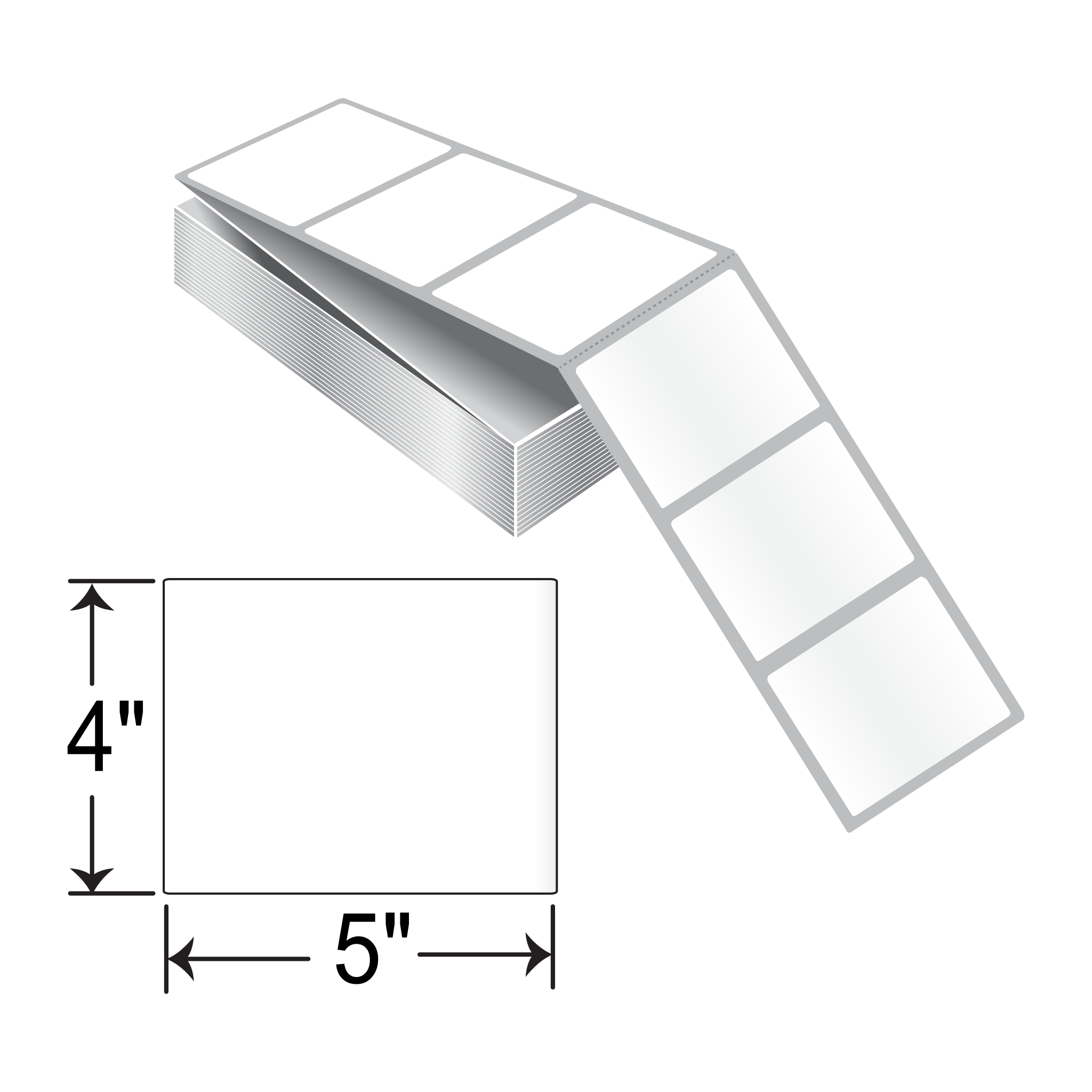 Barcodefactory 5x4  TT Label [Fanfold, Perforated] L-TT-50401F