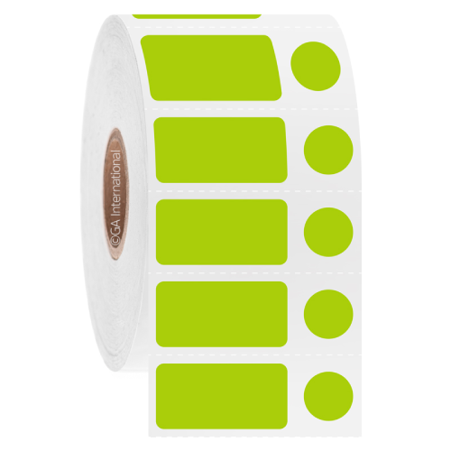 LabTAG 1″ x 0.5″ + 0.375″ (circle) Cryogenic Labels (Green Apple) JTTA-183C1-2GA
