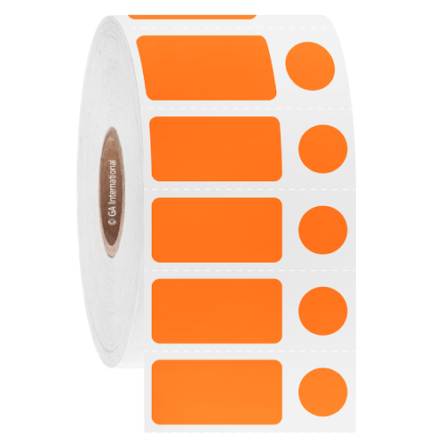 LabTAG 1" x 0.5" + 0.375" (circle) Cryogenic Labels (Orange) JTTA-183C1-2OR