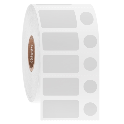LabTAG 1" x 0.5" + 0.375" (circle) Cryogenic Labels (White) JTTA-183C1-2WH