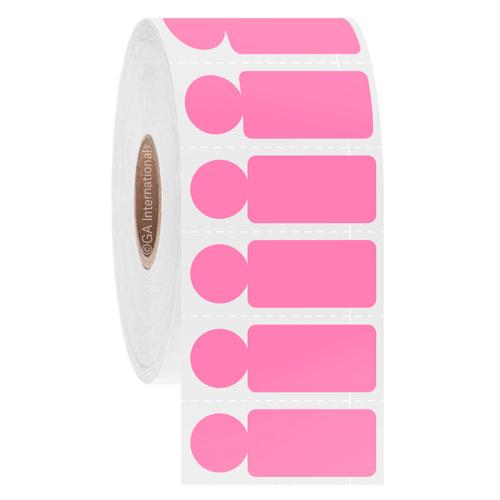 LabTAG 0.94" x 0.5" + 0.437" (circle) Pink Cryogenic Labels JTTA-560SBC1-2PI