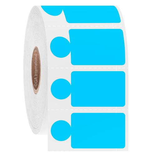 LabTAG 1.125" x 0.75" + 0.437" (circle) Blue Cryogenic Labels JTTA-562SBC1-2BL