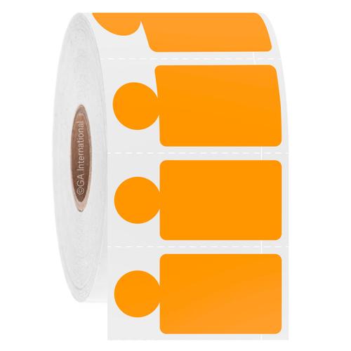 LabTAG 1.125" x 0.75" + 0.437" (circle) Orange Cryogenic Labels JTTA-562SBC1-2OR