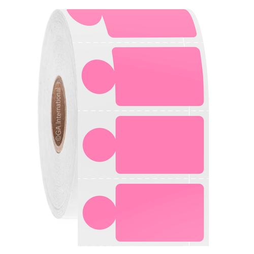 LabTAG 1.125" x 0.75" + 0.437" (circle) Pink Cryogenic Labels JTTA-562SBC1-2PI