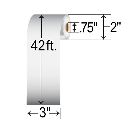 Zebra 8000D 3x42'  DT Label [Premium Top Coated, Perforated] 10024007