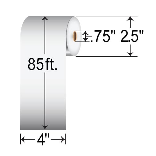 Zebra 4inx85ft DT Linerless Label [Non-Perforated] LD-R4LF5P