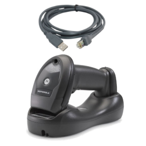 LI4278 Wireless Bluetooth Barcode Scanner Zebra Symbol with Cradle and USB Cables Motorola Renewed 
