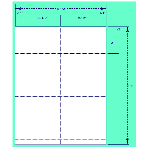 BCF 3 1/4" x 2" Business Laser Cards [8.5" x 11" Sheet Size] LT35-2-10G