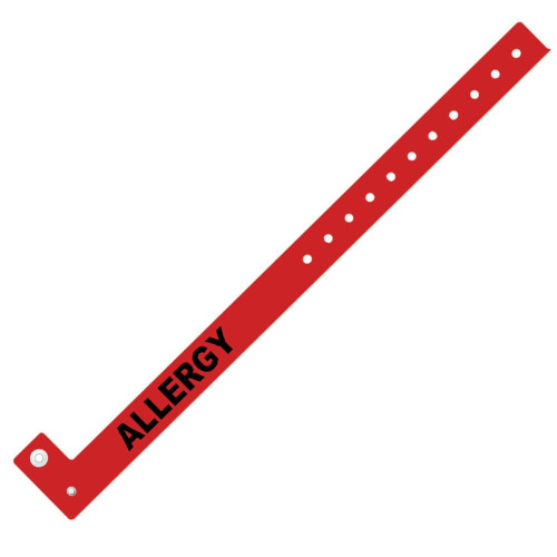 Zebra Red Allergy Slim Alert Wristbands [Non-Perforated] PS-ALLERGY-RED