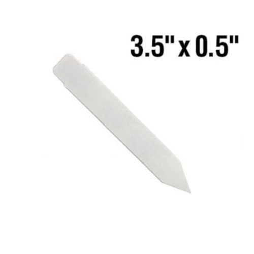 BarcodeFactory 3.5x0.5 Thermal White Pot Stakes BAR-SX35X05-WH