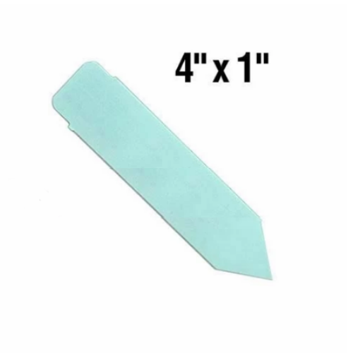 BarcodeFactory 4x1 Thermal Blue Pot Stakes Single Roll BAR-SS4X1-BL-EA