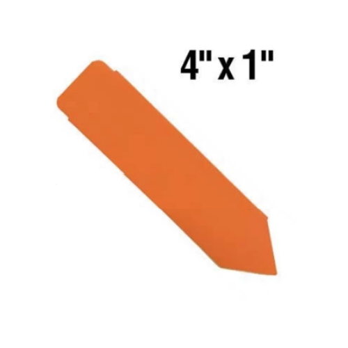 BarcodeFactory 4x1 Thermal Orange Pot Stakes Single Roll BAR-SS4X1-OR-EA