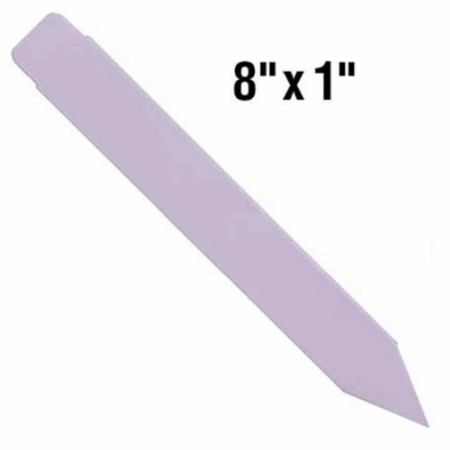 BarcodeFactory 8x1 Thermal Lavender Pot Stakes Single Roll BAR-SS8X1-LA-EA