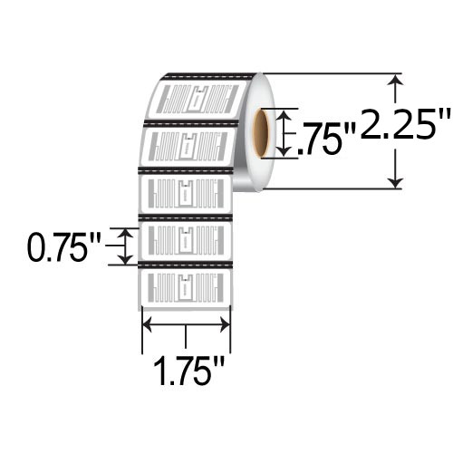 Zebra 1.75x0.75 DT RFID Label [Non-Perforated] 10030284