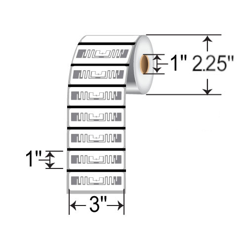 Zebra 3 x 1 Direct Thermal RFID Labels 10036028