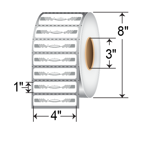 BarcodeFactory 4x1 RFID Label [TX9508DU8 (UCODE 8)] RFT-4-1-TX9508DU8-5000-3