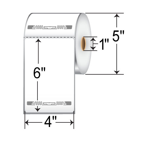 BarcodeFactory 4x6 RFID Label [TX9508DU8 (UCODE 8)] RFT-4-6-TX9508DU8-T800