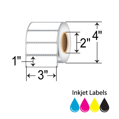 BCF 3 x 1 Inkjet Paper Label - Perforated RIJM-3-1-960-2