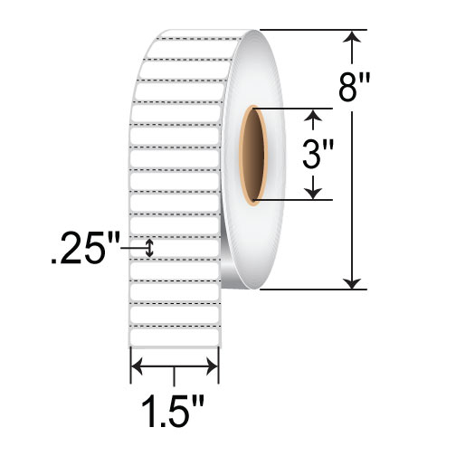 Zebra Z-Supreme 2000T 1.5x0.25 Polyimide TT Label [Perforated] 10015766