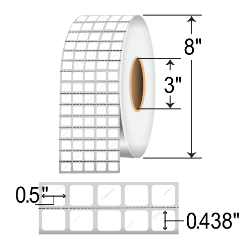 Zebra Z-Supreme 2100T 0.5x0.438 Polyimide TT Label [5up, Perforated] ZIPZST10044168