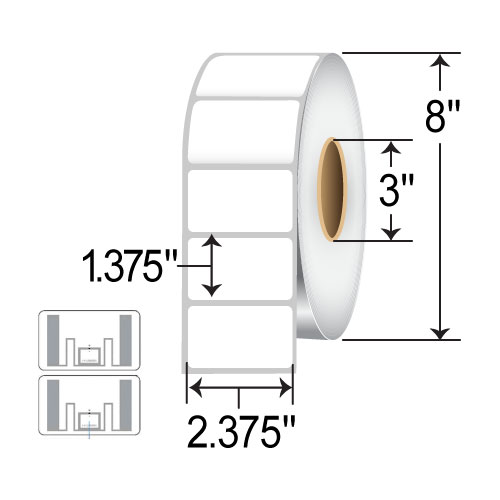 Zebra 2.375 x 1.375 Thermal Transfer RFID Label 10026448