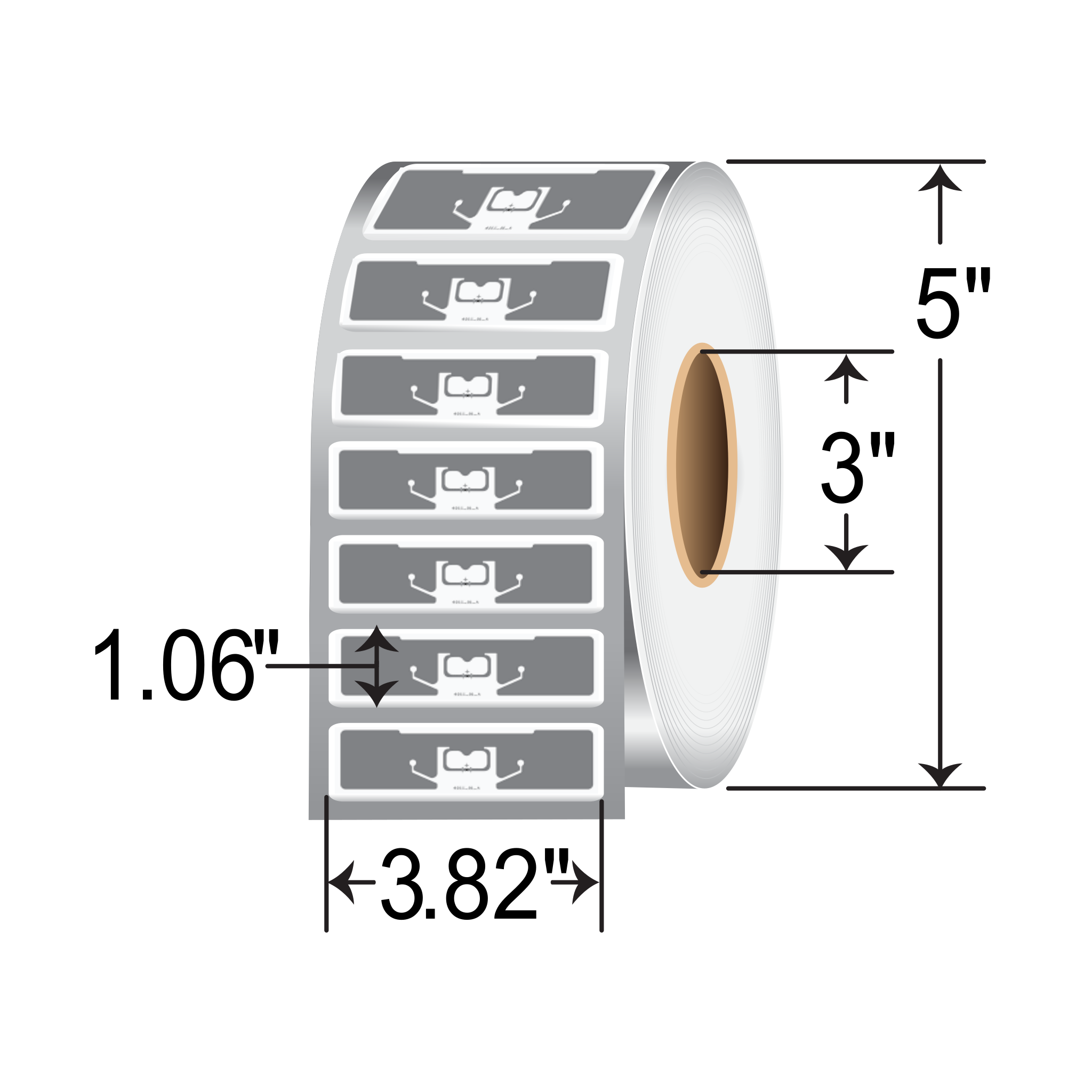 Zebra 3.82x1.06 Thermal Transfer RFID Label [Non-Perforated] 10043410