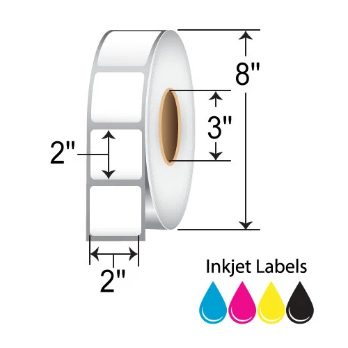 Barcodefactory 2x2 Polypropylene Inkjet Label RIJS-2-2-2650-3