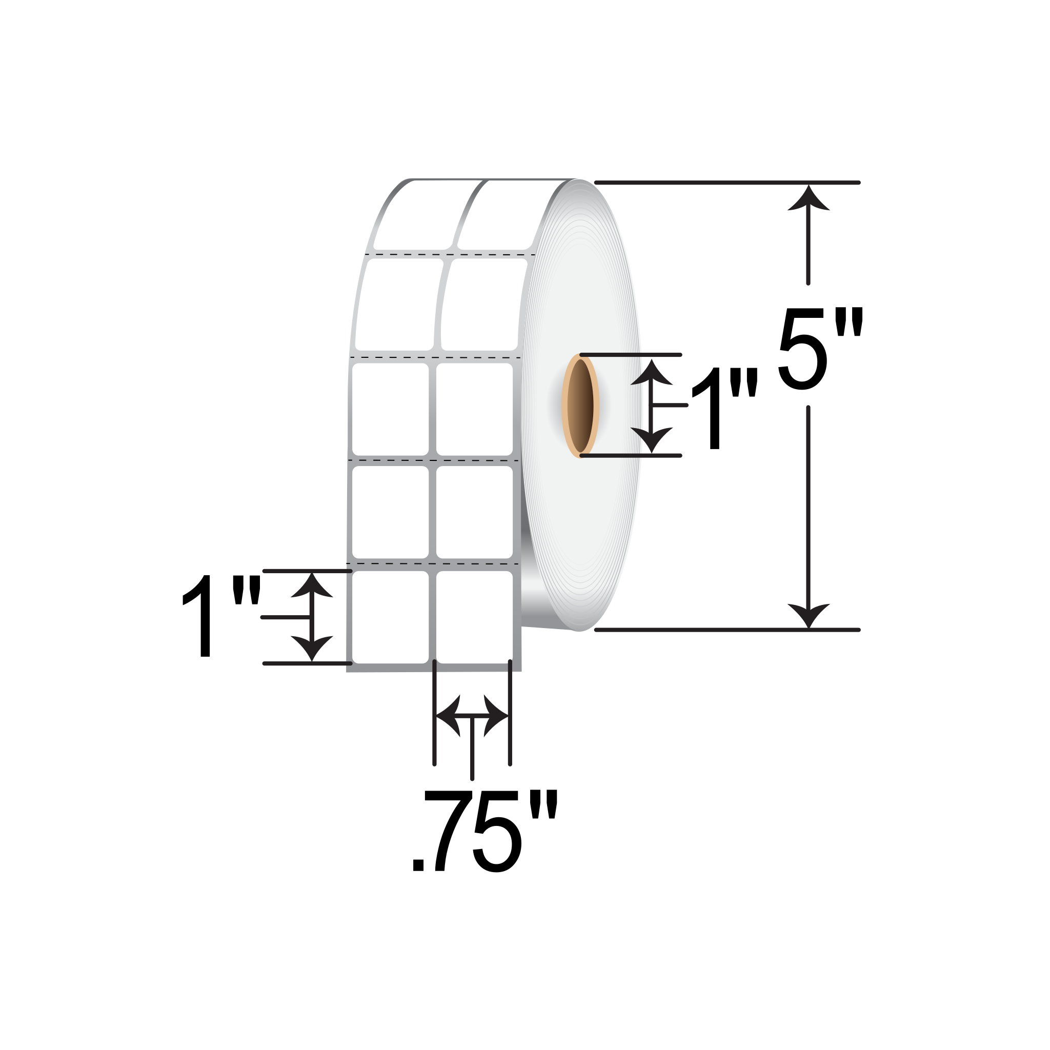 Zebra PolyPro 3000T 0.75x1 Polypropylene TT Label [2up, Perforated] 10023324