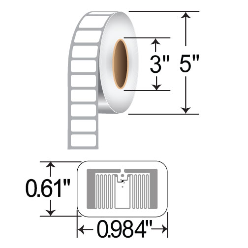 Zebra 0.984 x 0.61in RFID Label 10026458