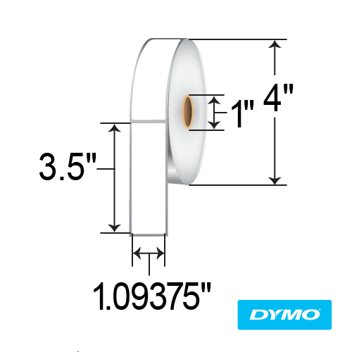 BarecodeFactory 1.09375x3.5 Premium DT Labels [Non-Perforated] DYM-109375-35-350-1