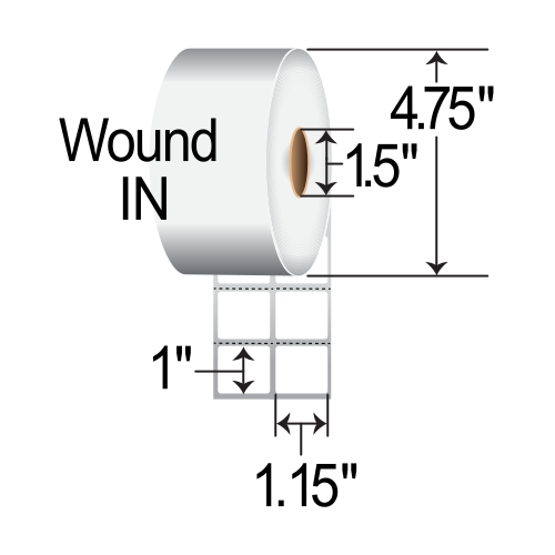 CognitiveTPG Cognitive  1.15x1  DT Label [Premium Top Coated, 2up, Perforated, Wound-In] 03-02-1545