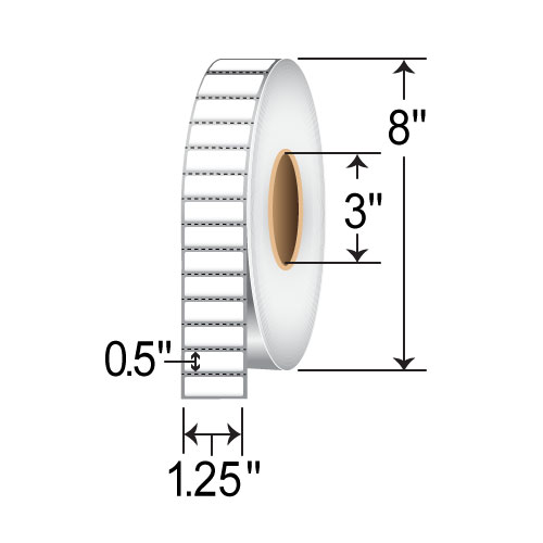 Barcodefactory 1.25 x 0.5 Thermal Transfer Label RT-125-050-3-BAR-EA