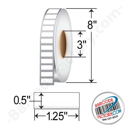 BarcodeFactory 1.25 x 0.5 Thermal Transfer Label RT-125-050-3-BAR