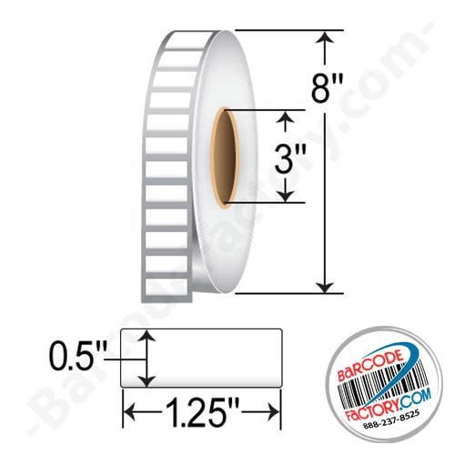 BarcodeFactory 1.25x0.5 Labels [Non-Perforated] BAR-1.25X.50