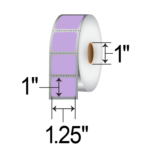 Barcodefactory 1.25x1  TT Label [Perforated, Violet] BAR-TT-1.25X1-VT