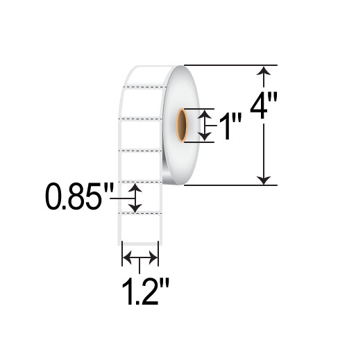 Barcodefactory 1.2x0.85  DT Label [Premium Top Coated, Perforated] 530526