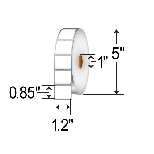 Barcodefactory 1.2x0.85  DT Label [Premium Top Coated, Freezer, Perforated] L-SDF-12851P51