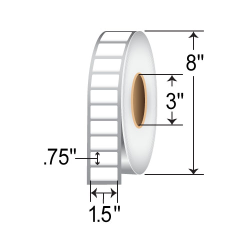 Toshiba 1.5x0.75 Polyester TT Label [Perforated] LTS015007R1GP