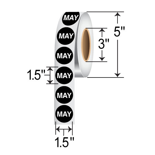 BarcodeFactory Inventory Control Labels [Non-Perforated] BAR-MP-15-CIR-MAY