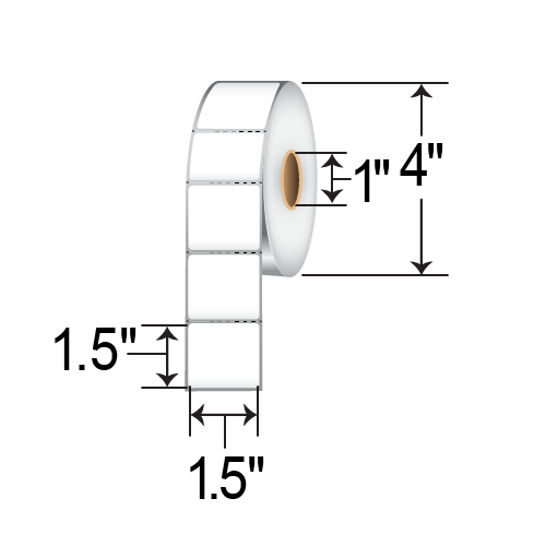 BarcodeFactory 1.5x1.5 DT Label [Perforated] RD-15-15-1000-1-BAR