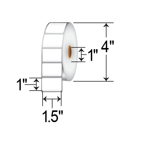 BarcodeFactory 1.5 x 1 Direct Thermal 4 Pack BAR-RD-15-1-1375-1-4PACK