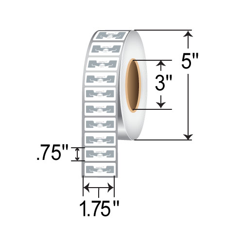 Zebra 1.75 x 0.75 Thermal Transfer RFID Label 10026457