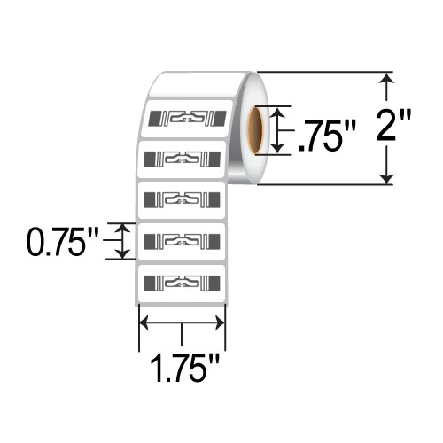 Zebra 1.75x0.75 DT RFID Label [Non-Perforated] 10036917