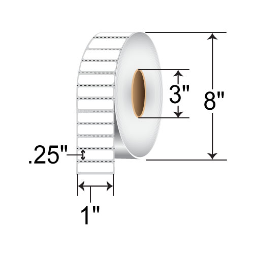 Zebra Z-Supreme 3000T 1x0.25 Polyimide TT Label [Perforated] 10023304