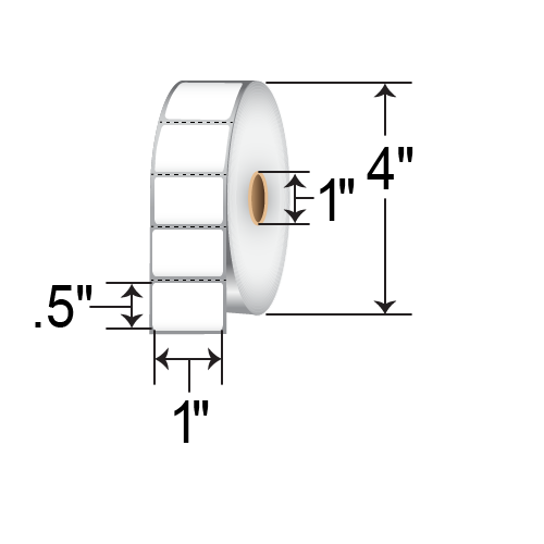 Barcodefactory 1 x 0.5 Thermal Transfer Destructible Label BAR-1-05-2625-DST